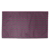 Katelyn Elizabeth Black & Pink Geometric Diamonds Dobby Rug