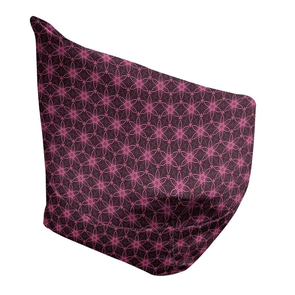 Katelyn Elizabeth Black & Pink Ornate Circles Bean Bag w/Filled Insert