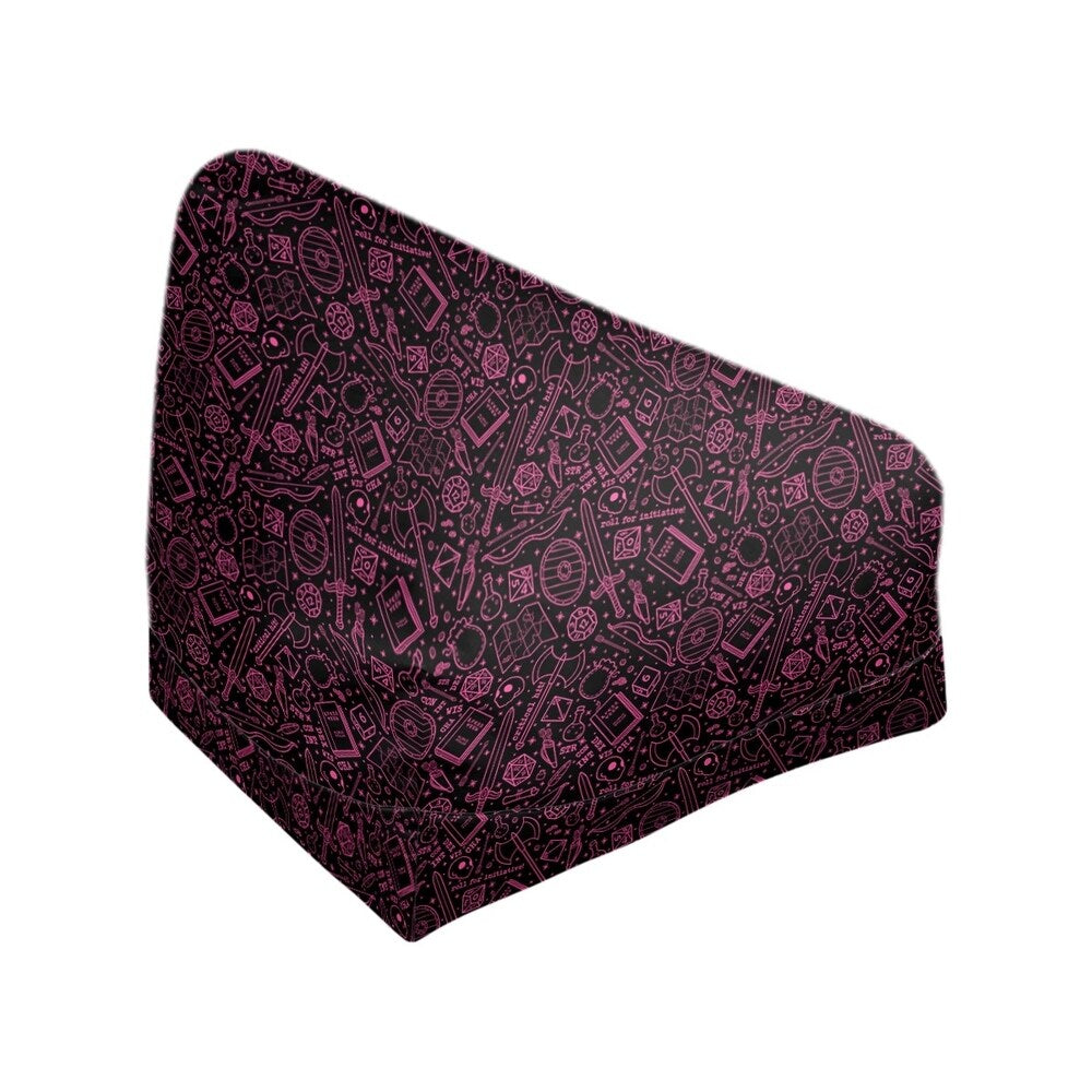 Katelyn Elizabeth Black & Pink RPG Pattern Bean Bag
