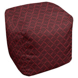 Katelyn Elizabeth Black & Red Square Maze Ottoman