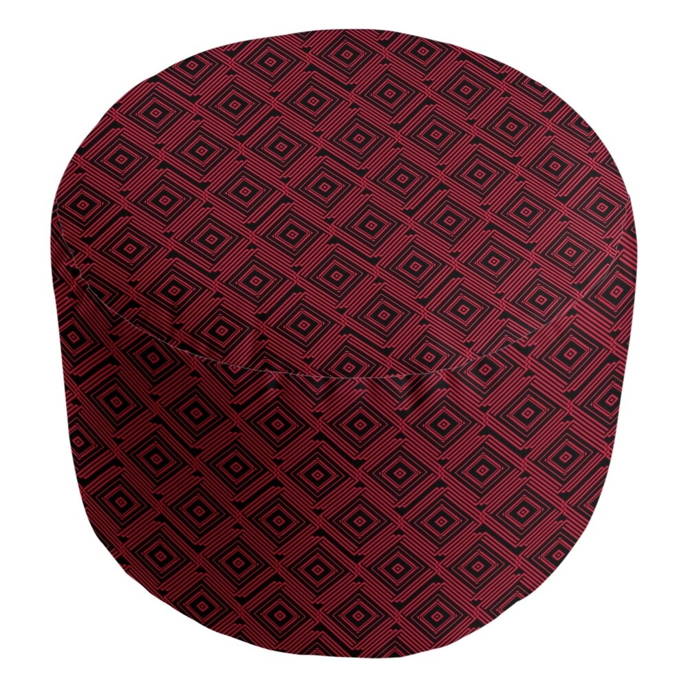 Katelyn Elizabeth Black & Red Square Maze Ottoman