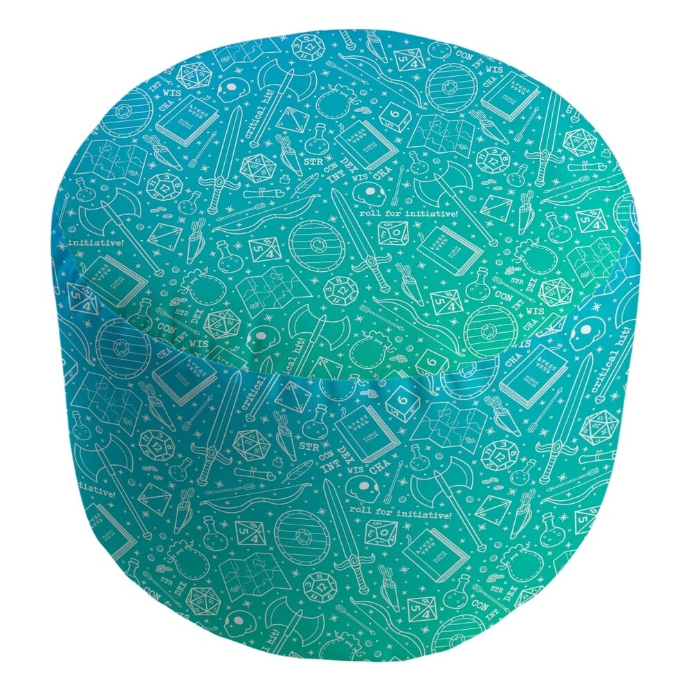 Katelyn Elizabeth Blue & Green Ombre RPG Pattern Ottoman