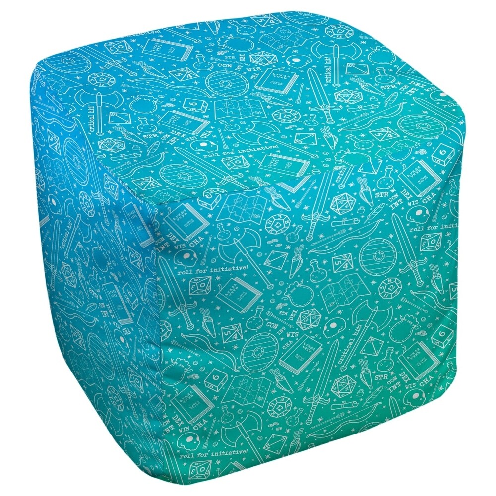 Katelyn Elizabeth Blue & Green Ombre RPG Pattern Ottoman