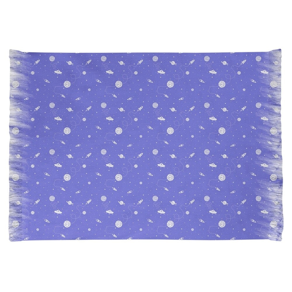 Katelyn Elizabeth Blue Outer Space Pattern Chenille Rug