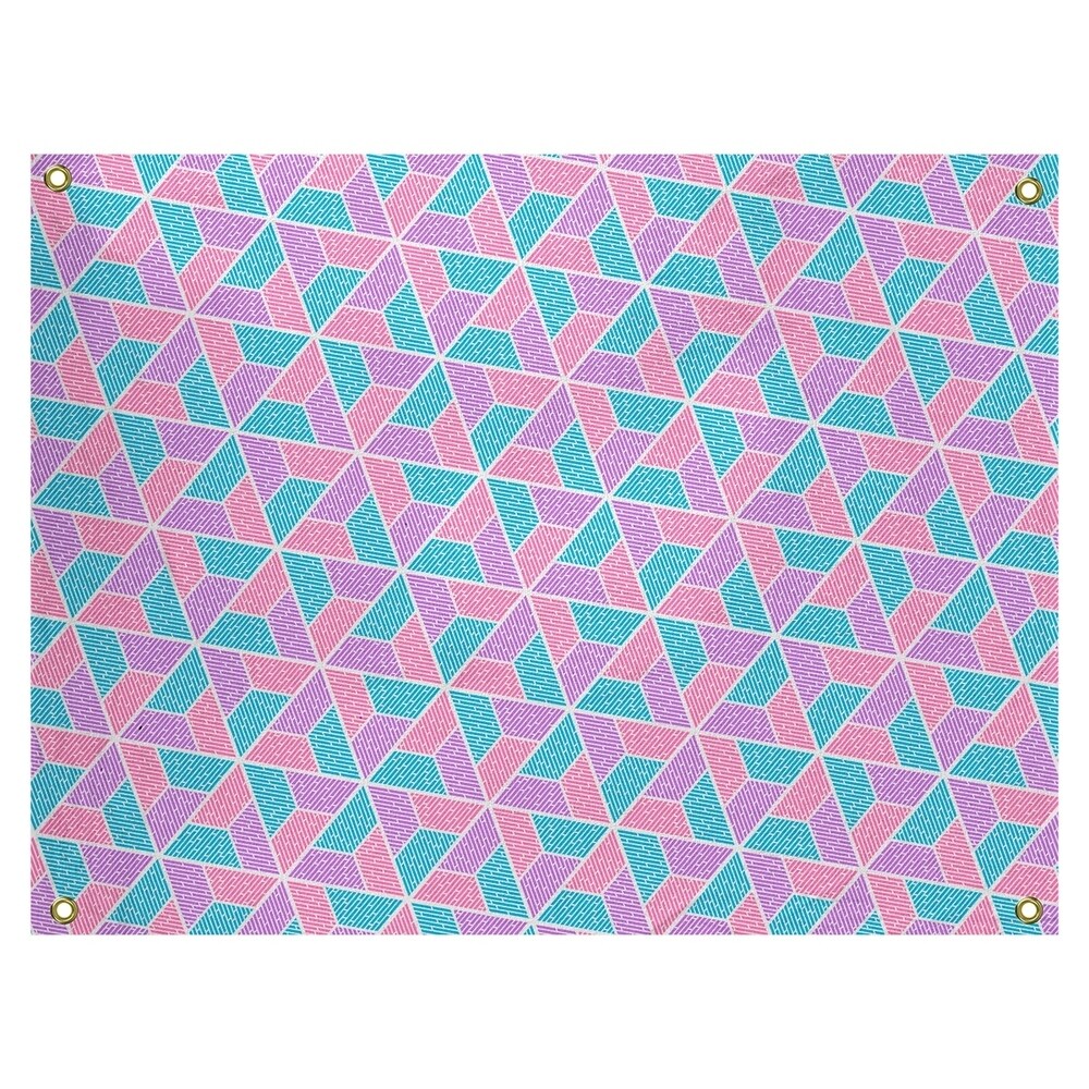 Katelyn Elizabeth Blue Pink & Purple Trapezoids Tapestry In/Out