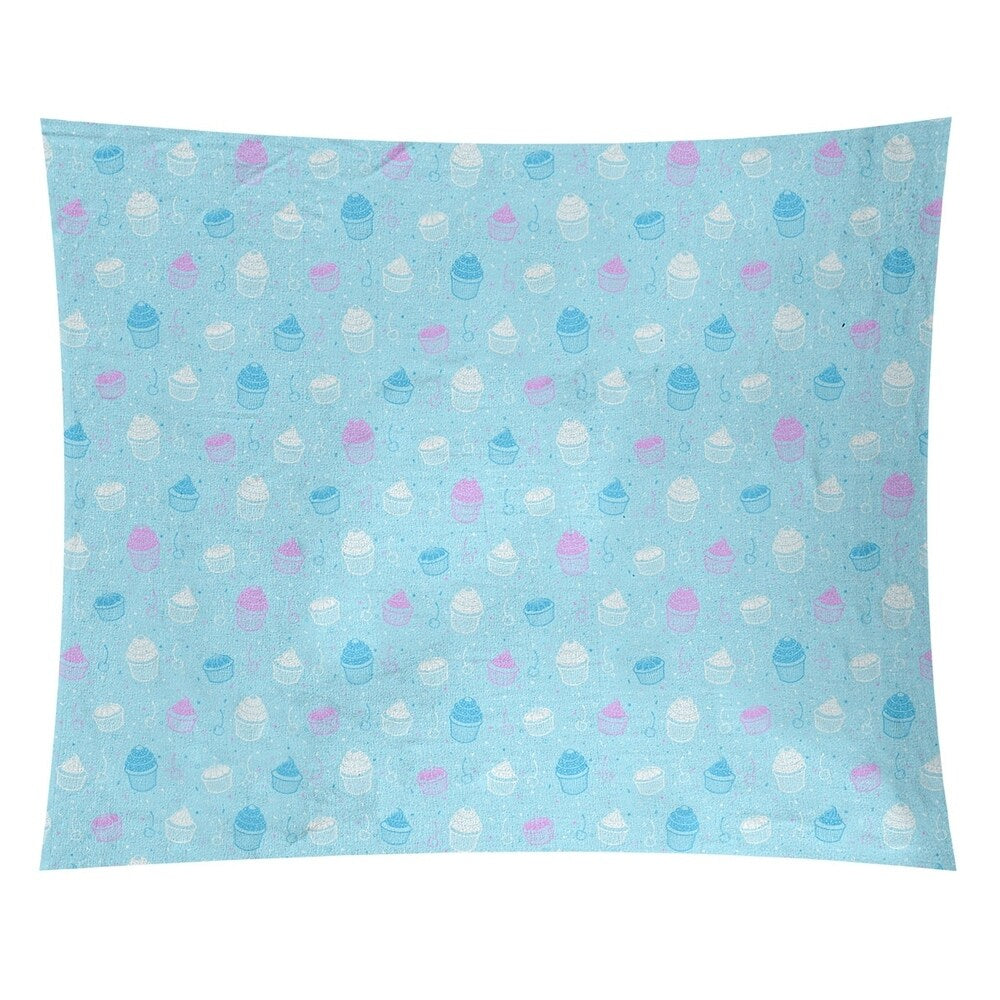 Katelyn Elizabeth Blue & Purple Cupcake Pattern Tapestry In/Out