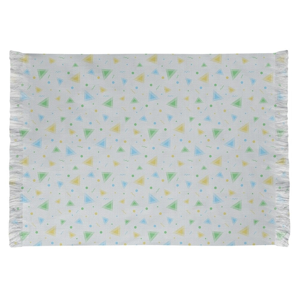 Katelyn Elizabeth Blue & Yellow 90's Retro Pattern Chenille Rug