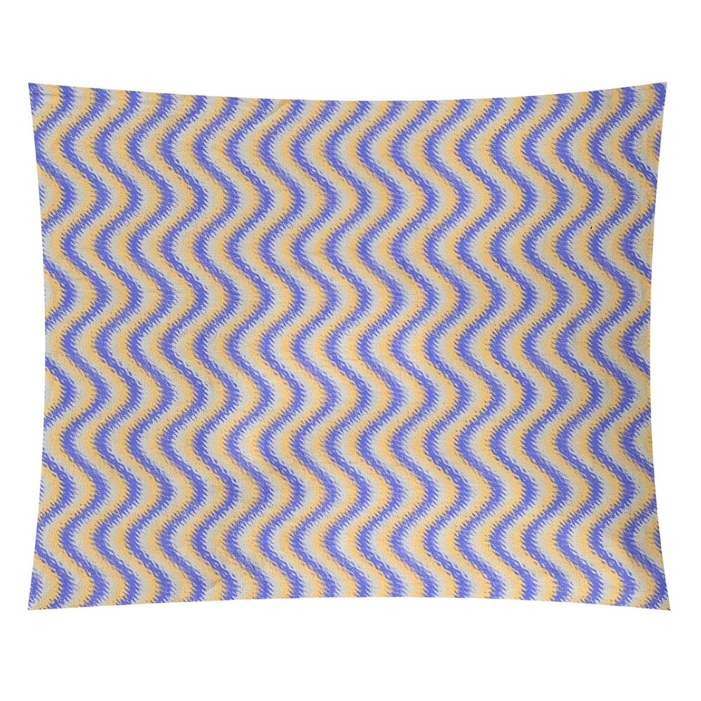 Katelyn Elizabeth Blue & Yellow Wavy Stripe Pattern Tapestry