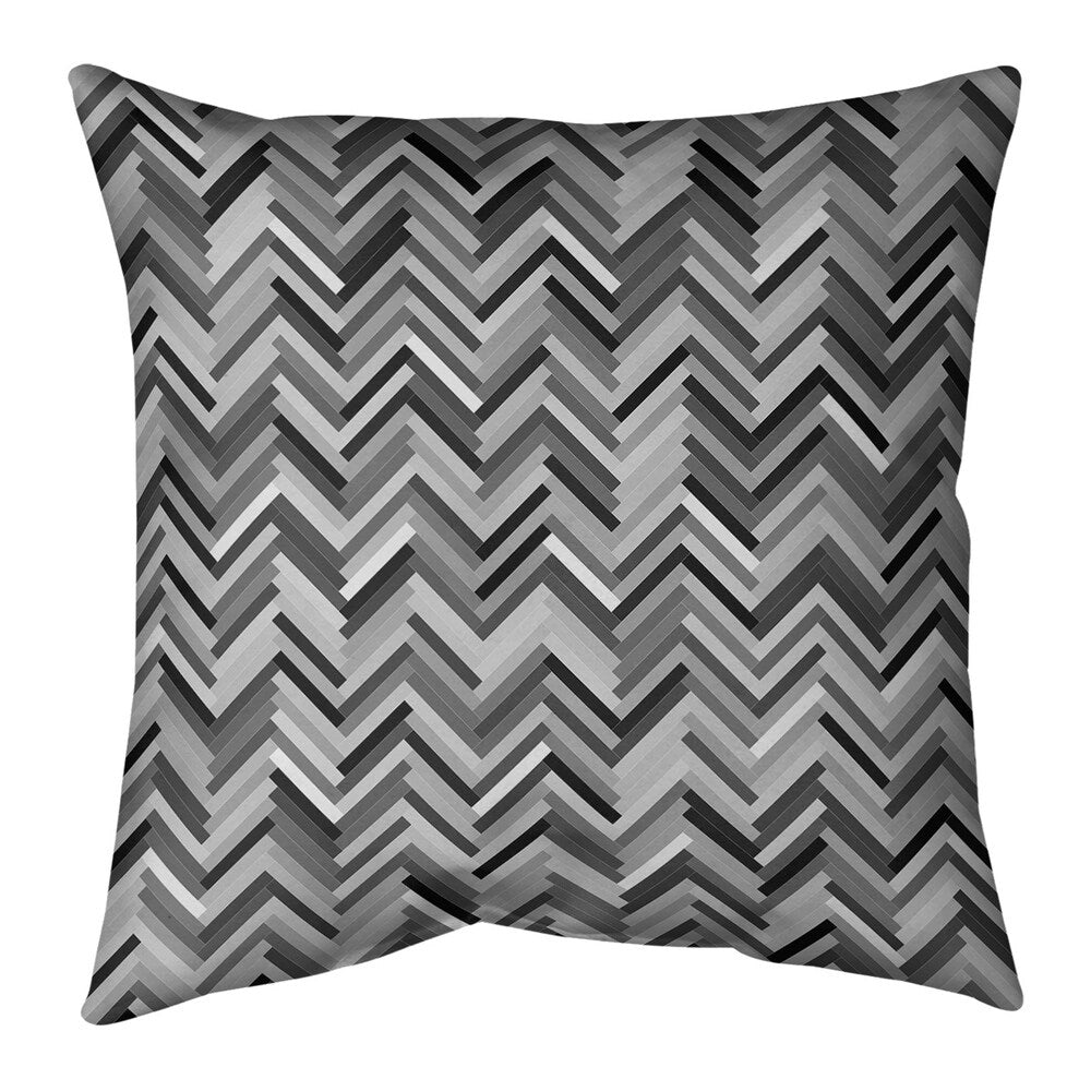 Katelyn Elizabeth Grayscale Multicolor Herringbone Pillow (Indoor/Outdoor)