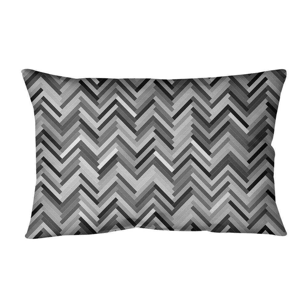 Katelyn Elizabeth Grayscale Multicolor Herringbone Pillow (Indoor/Outdoor)