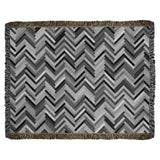 Katelyn Elizabeth Grayscale Multicolor Herringbone Woven Blanket - Artwork Content Process - Multi