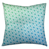 Katelyn Elizabeth Green & Blue Hexagons & Triangles Floor Pillow - Square Tufted