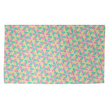 Katelyn Elizabeth Green Pink & Yellow Trapezoids Dobby Rug