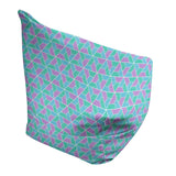 Katelyn Elizabeth Green Purple & Blue Trapezoids Bean Bag w/Filled Insert