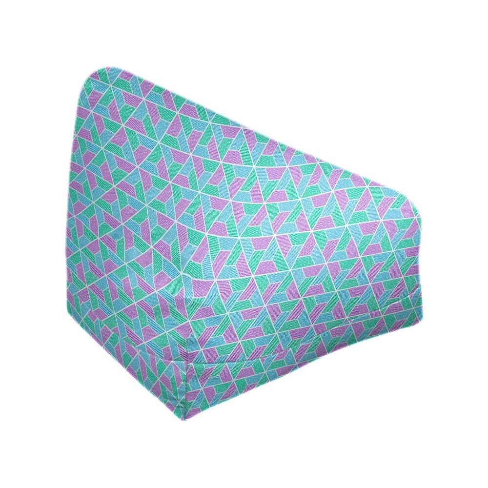 Katelyn Elizabeth Green Purple & Blue Trapezoids Bean Bag w/Filled Insert