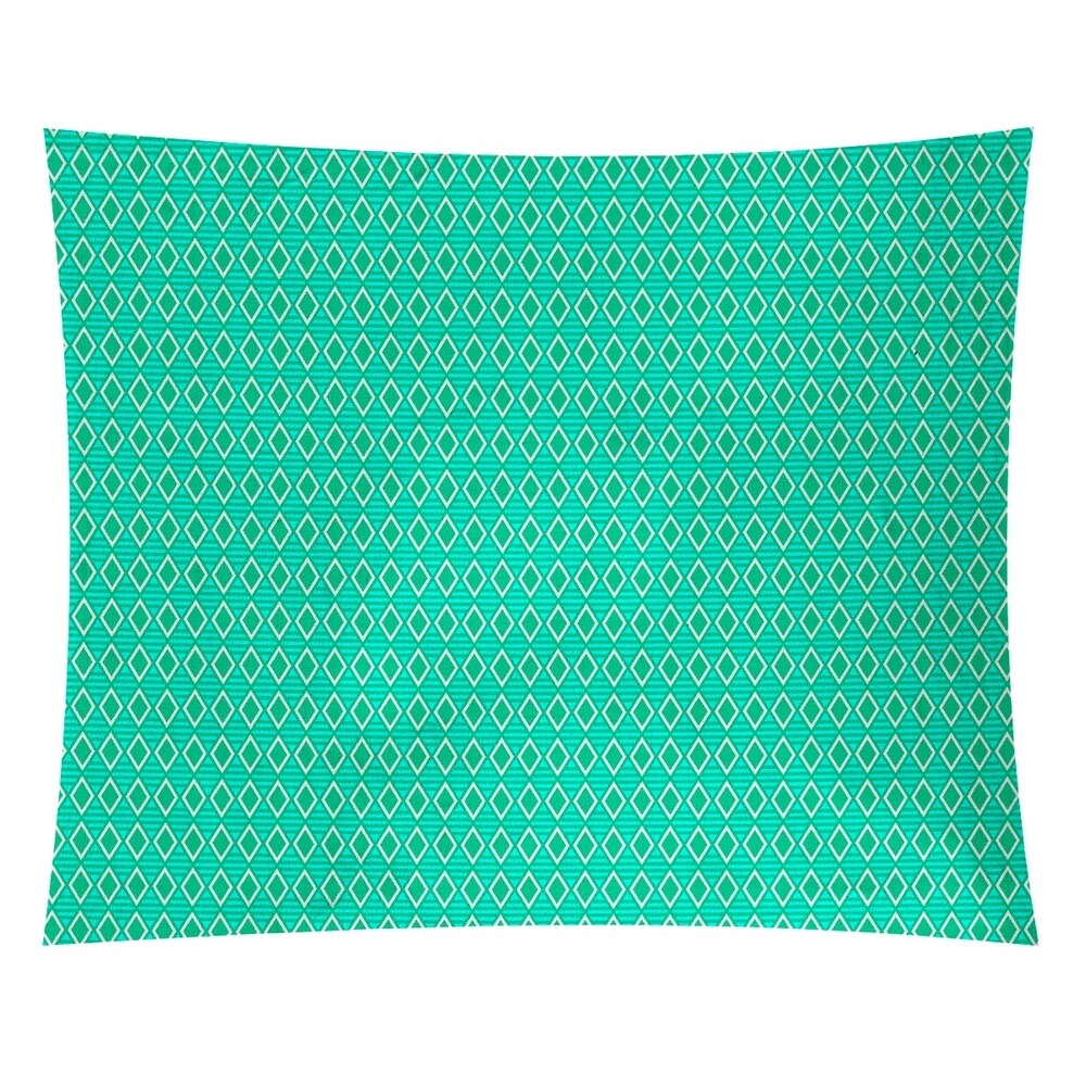 Katelyn Elizabeth Green with Teal Geometric Diamonds Tapestry