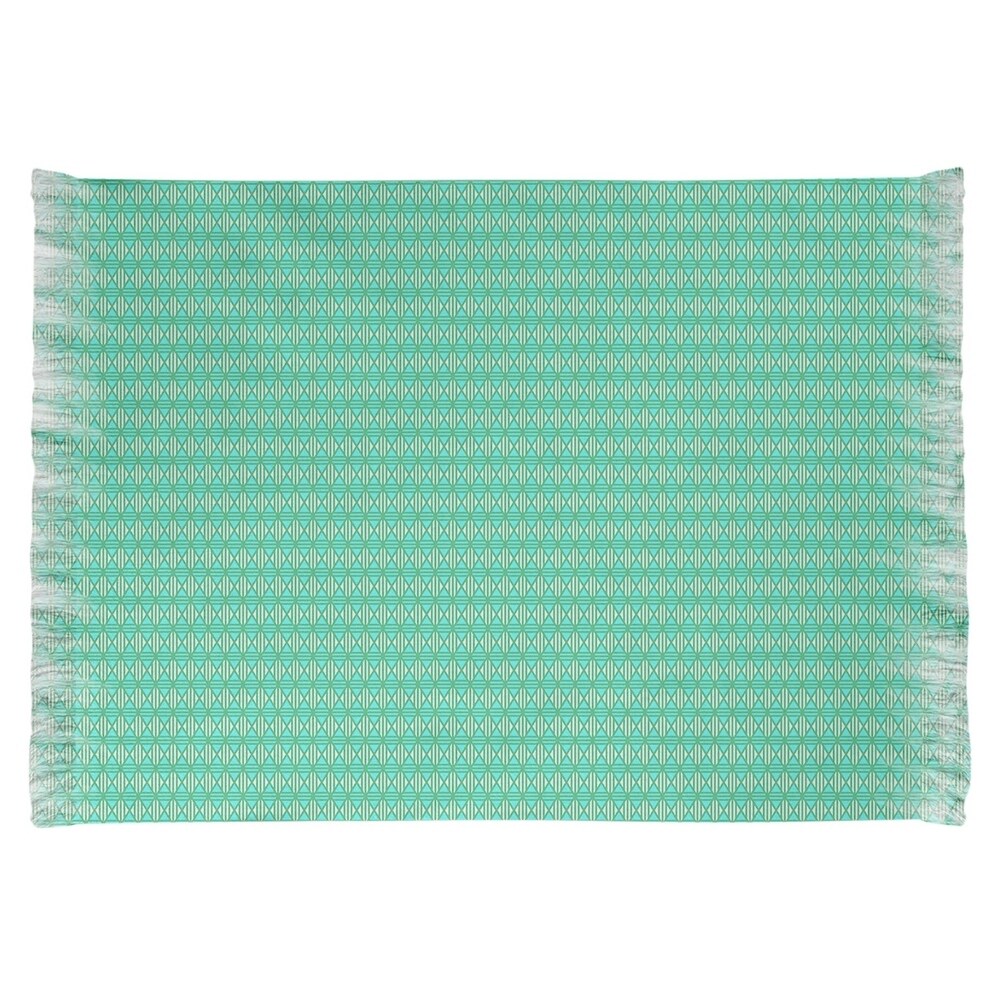 Katelyn Elizabeth Green with Teal Lined Diamonds Chenille Rug