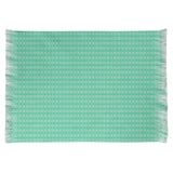 Katelyn Elizabeth Green with Teal Lined Diamonds Chenille Rug