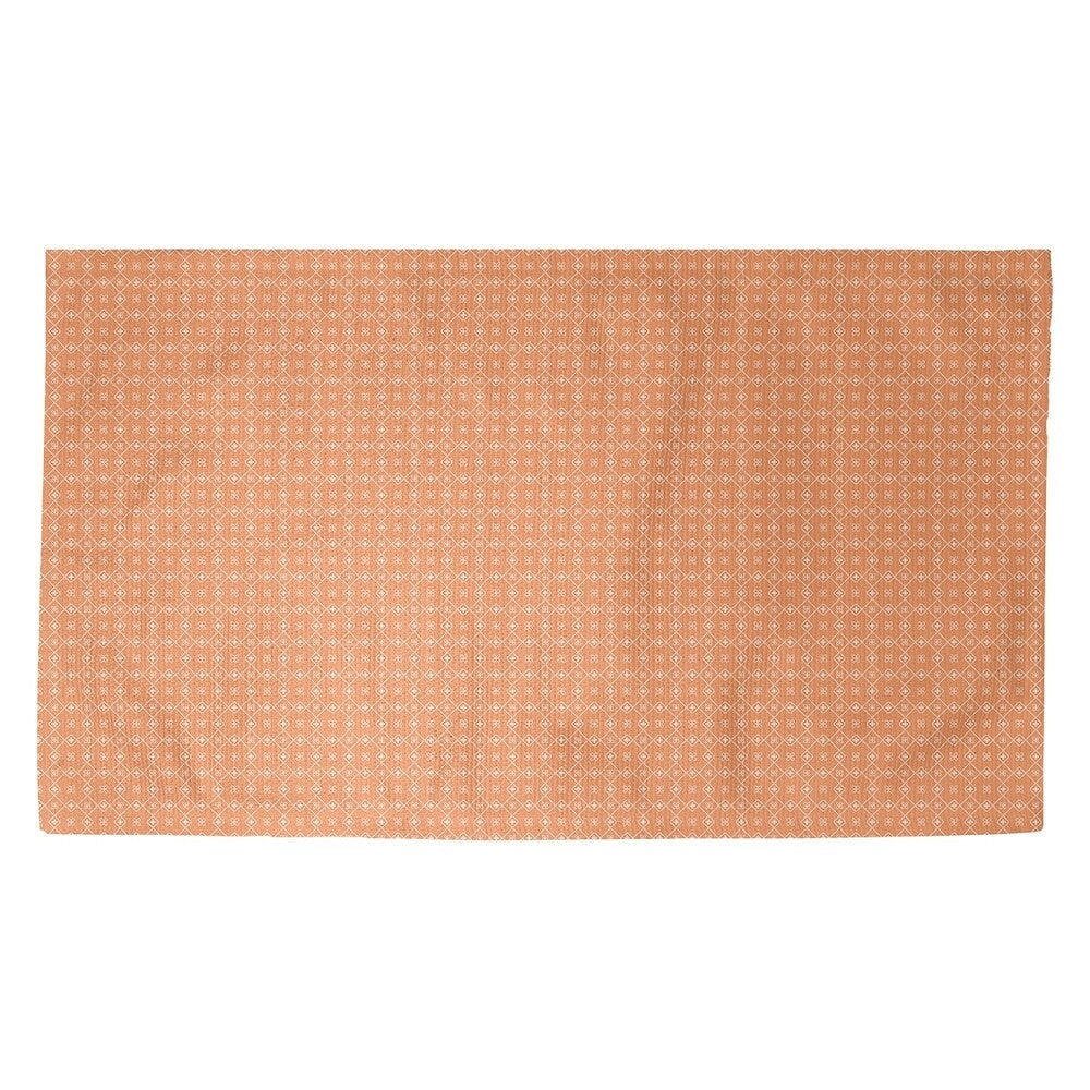 Katelyn Elizabeth Orange with White Doily Pattern Dobby Rug