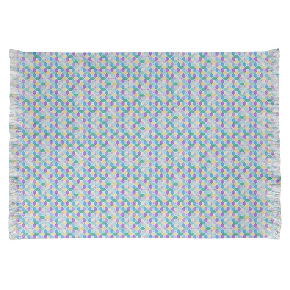 Katelyn Elizabeth Pastel Stained Glass Pattern Chenille Rug