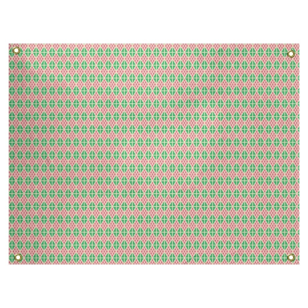 Katelyn Elizabeth Pink & Green Diamonds Tapestry In/Out