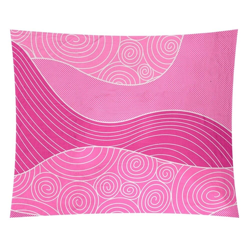 Katelyn Elizabeth Pink Hand Drawn Waves Tapestry In/Out