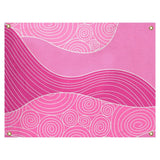 Katelyn Elizabeth Pink Hand Drawn Waves Tapestry In/Out