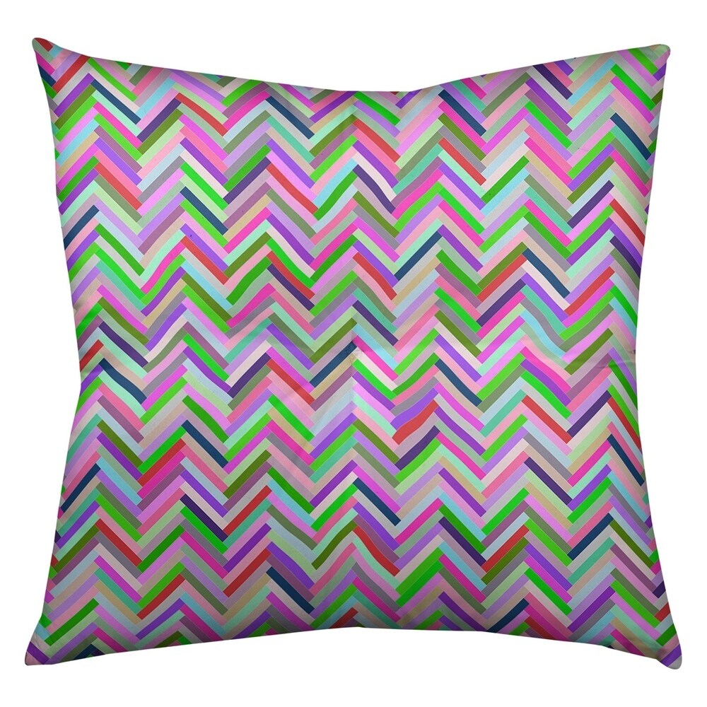 Katelyn Elizabeth Pink Multicolor Herringbone Floor Pillow - Square Tufted
