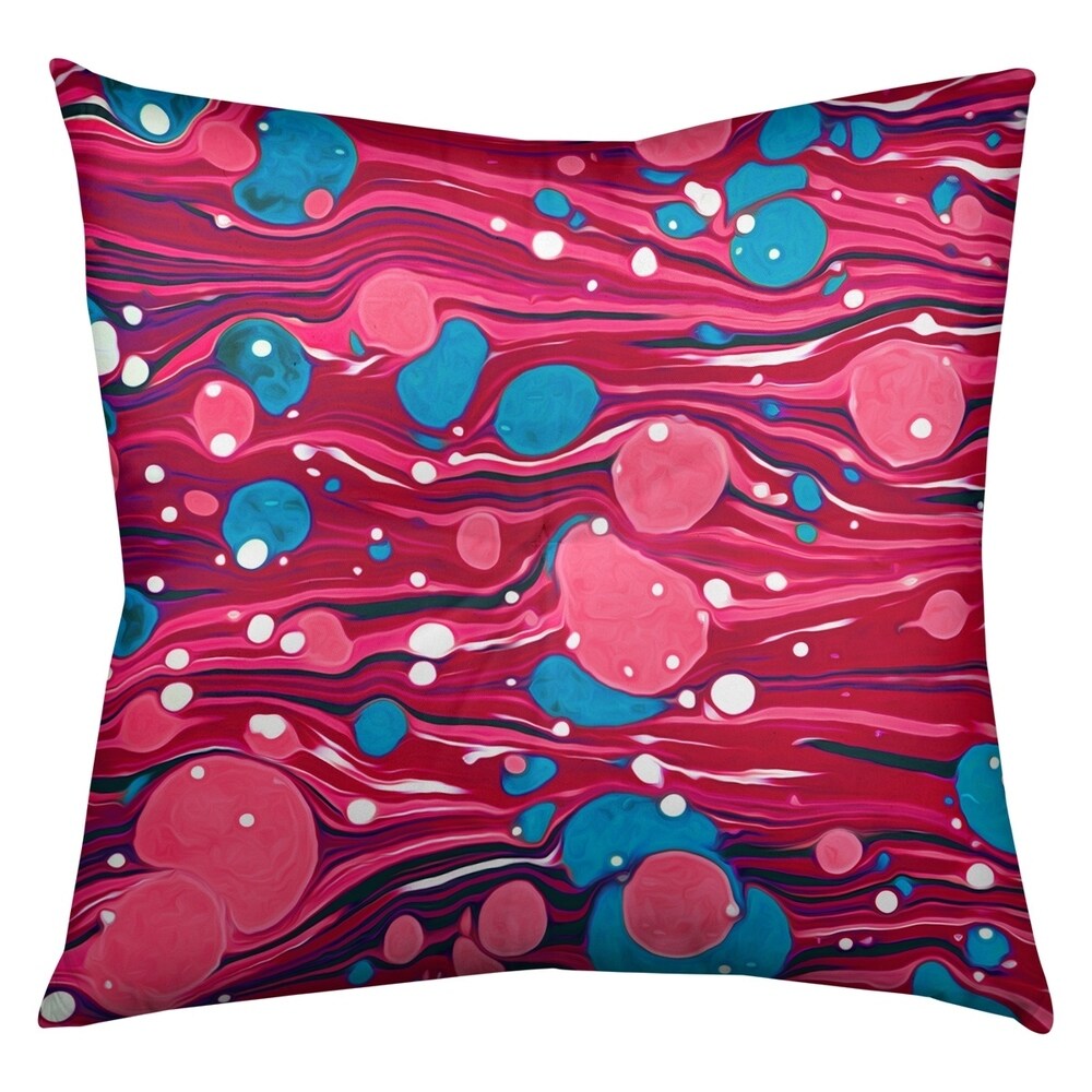 Katelyn Elizabeth Pink Paint Swirls Floor Pillow - Square Tufted