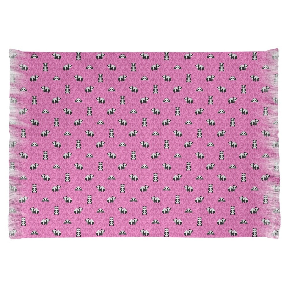 Katelyn Elizabeth Pink Panda Pattern Chenille Rug