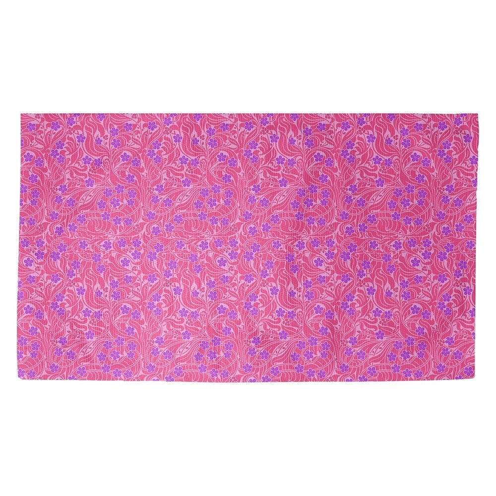 Katelyn Elizabeth Pink & Purple Swirly Floral Pattern Dobby Rug