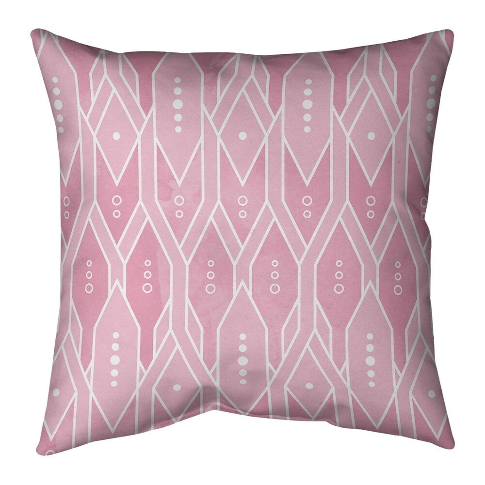 Katelyn Elizabeth Pink Trellis Pattern Pillow (w/ Removable Insert) - Poly Twill