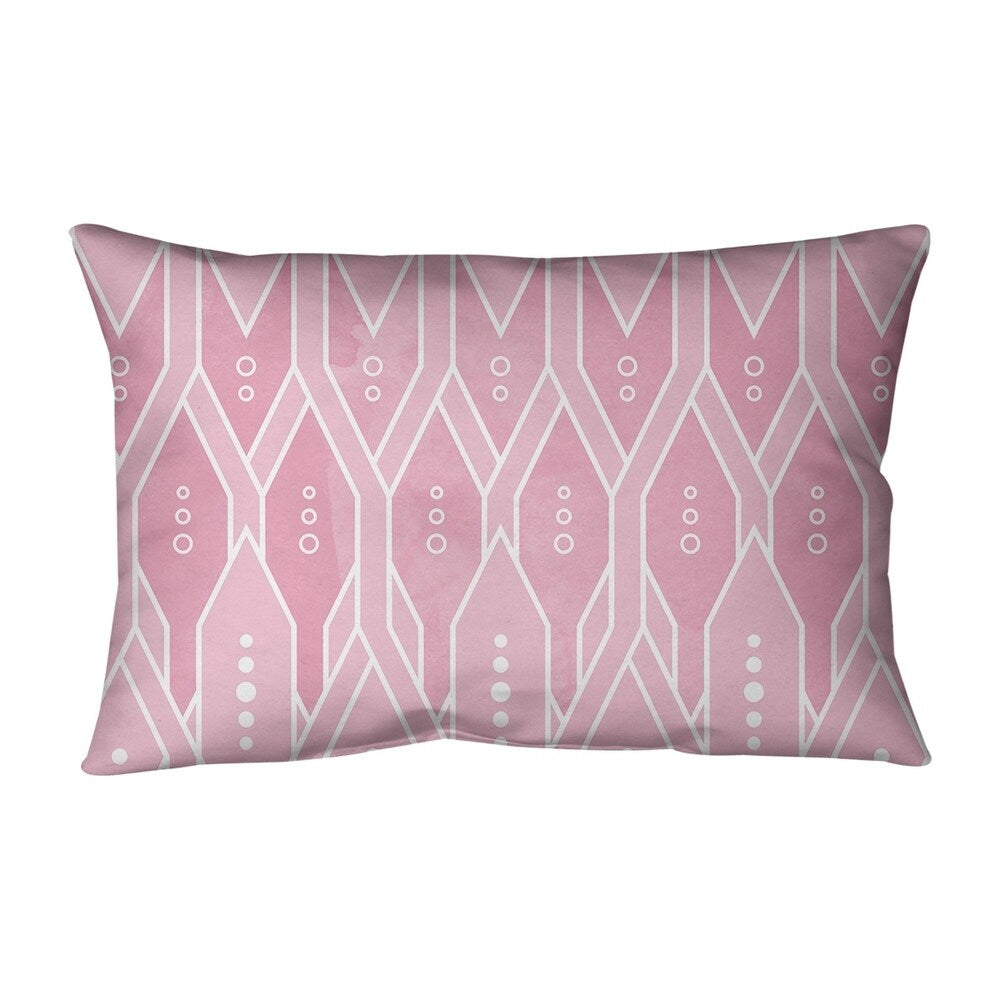Katelyn Elizabeth Pink Trellis Pattern Pillow (w/ Removable Insert) - Poly Twill