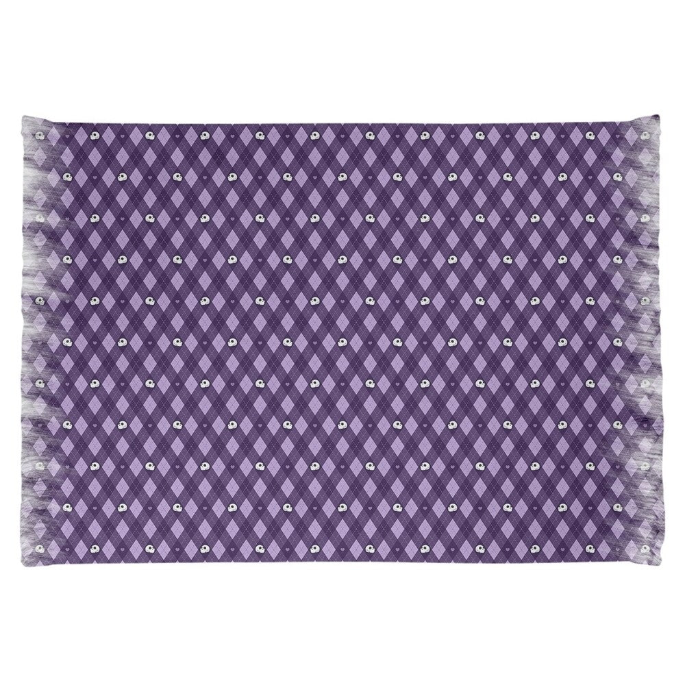 Katelyn Elizabeth Purple Argyle Skulls Pattern Chenille Rug