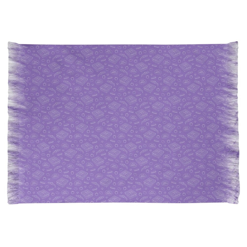 Katelyn Elizabeth Purple Pizza Pattern Chenille Rug