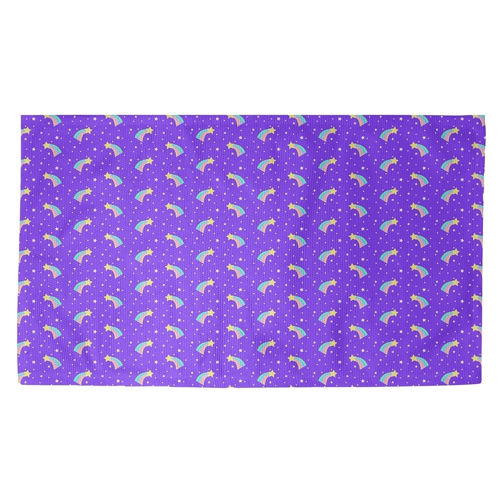 Katelyn Elizabeth Purple Shooting Stars Pattern Dobby Rug