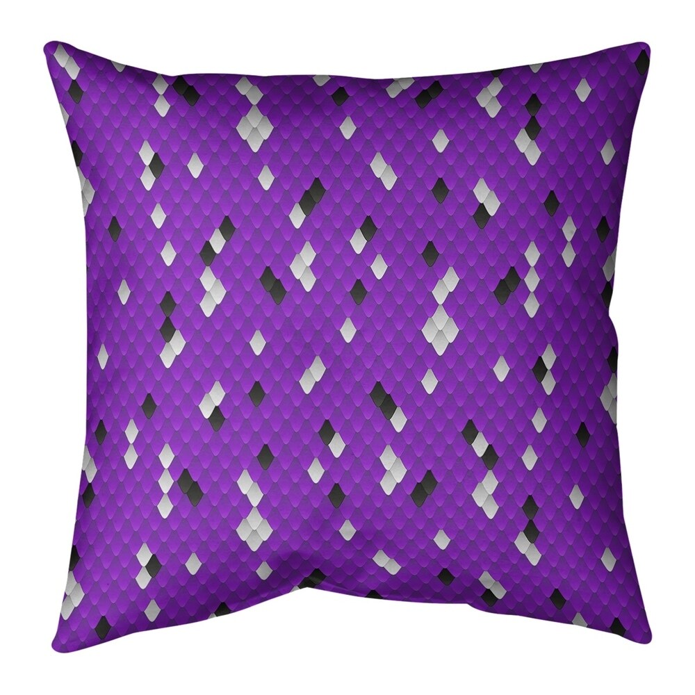 Katelyn Elizabeth Purple Snake Scales Pillow (w/ Removable Insert) - Faux Linen