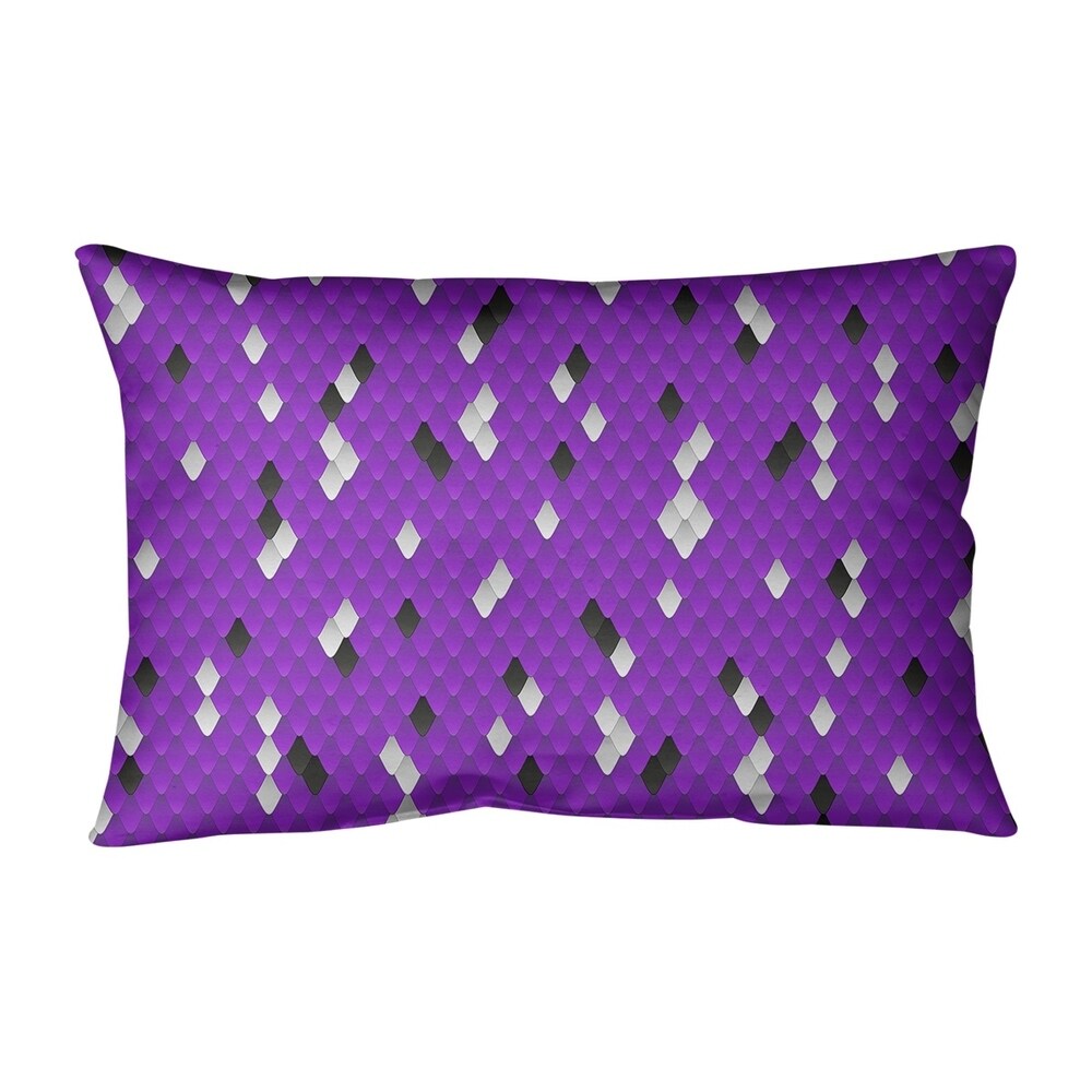 Katelyn Elizabeth Purple Snake Scales Pillow (w/ Removable Insert) - Faux Linen