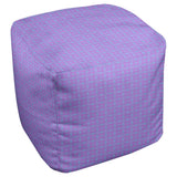 Katelyn Elizabeth Purple with Blue Doily Pattern Ottoman