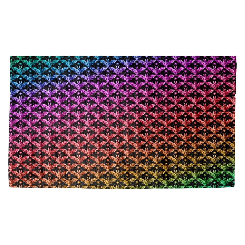 Katelyn Elizabeth Rainbow Bats Pattern Dobby Rug