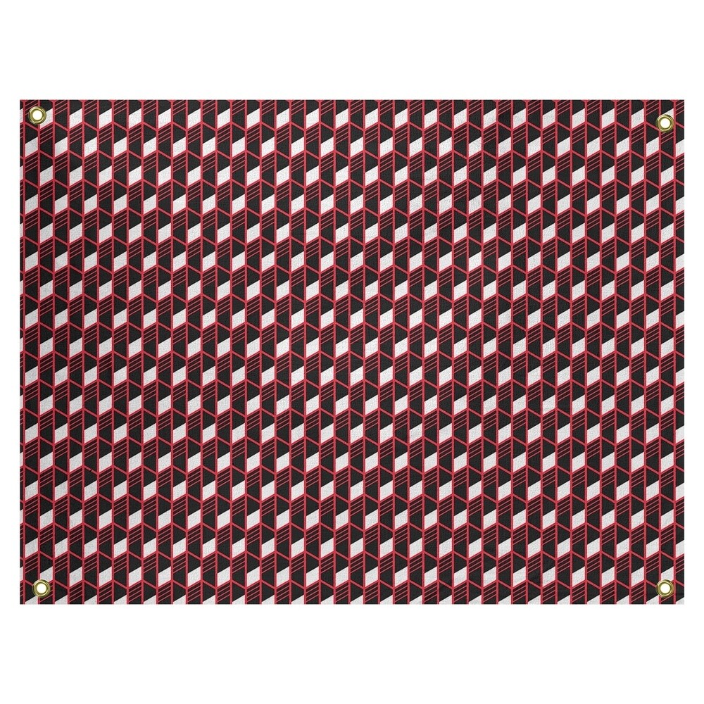Katelyn Elizabeth Red Geometric Stripes Tapestry In/Out