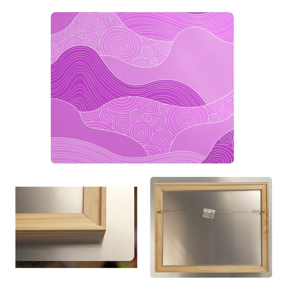 Katelyn Elizabeth Violet Hand Drawn Waves Metal Print