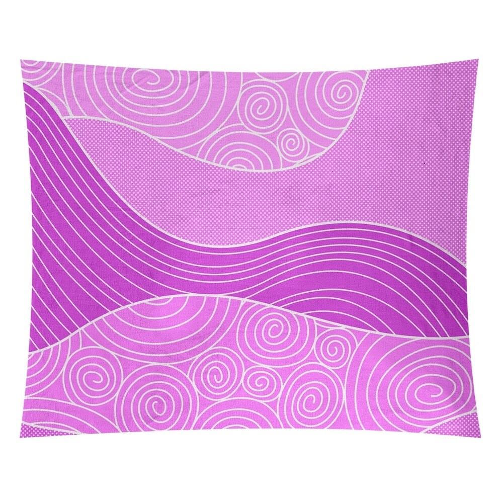 Katelyn Elizabeth Violet Hand Drawn Waves Tapestry