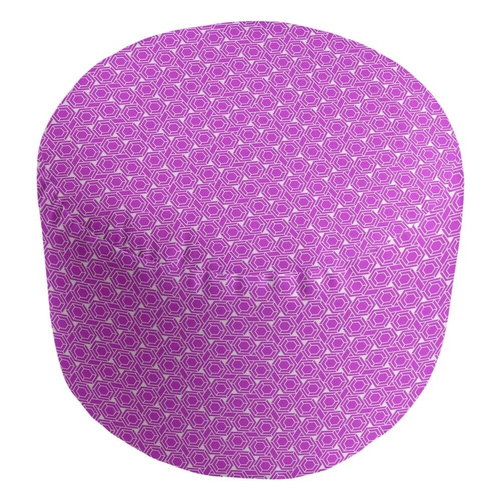 Katelyn Elizabeth Violet & White Hexagonal Lattice Ottoman