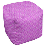 Katelyn Elizabeth Violet & White Hexagonal Lattice Ottoman
