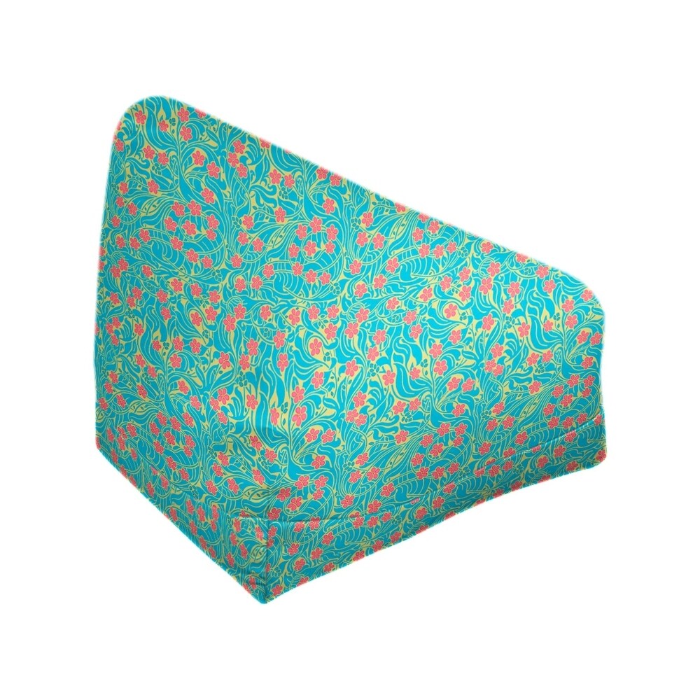 Katelyn Elizabeth Yellow Blue & Pink Swirly Floral Pattern Bean Bag