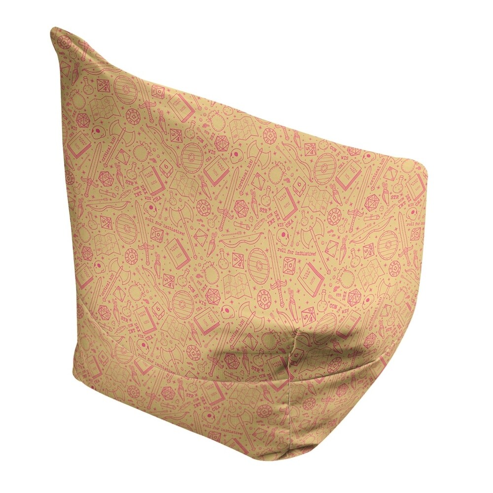 Katelyn Elizabeth Yellow with Pink RPG Pattern Bean Bag w/Filled Insert