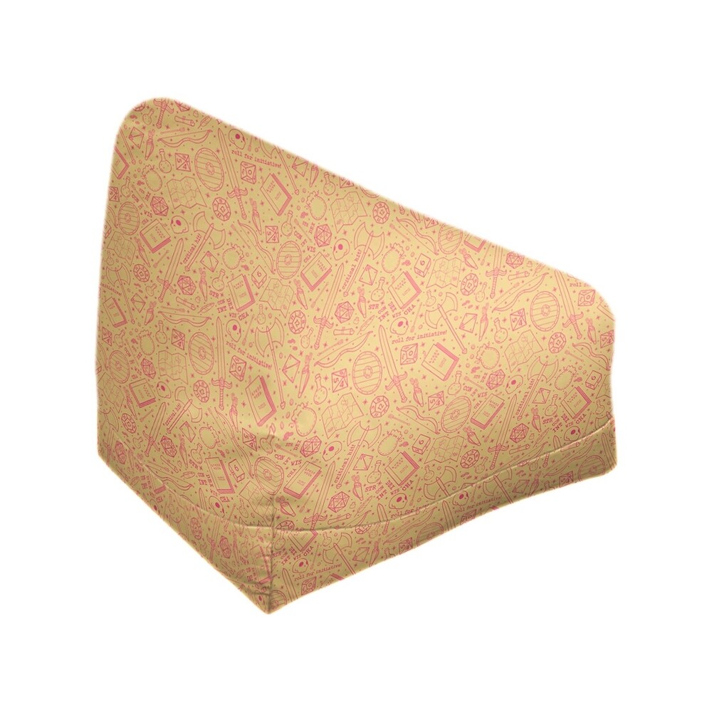 Katelyn Elizabeth Yellow with Pink RPG Pattern Bean Bag w/Filled Insert