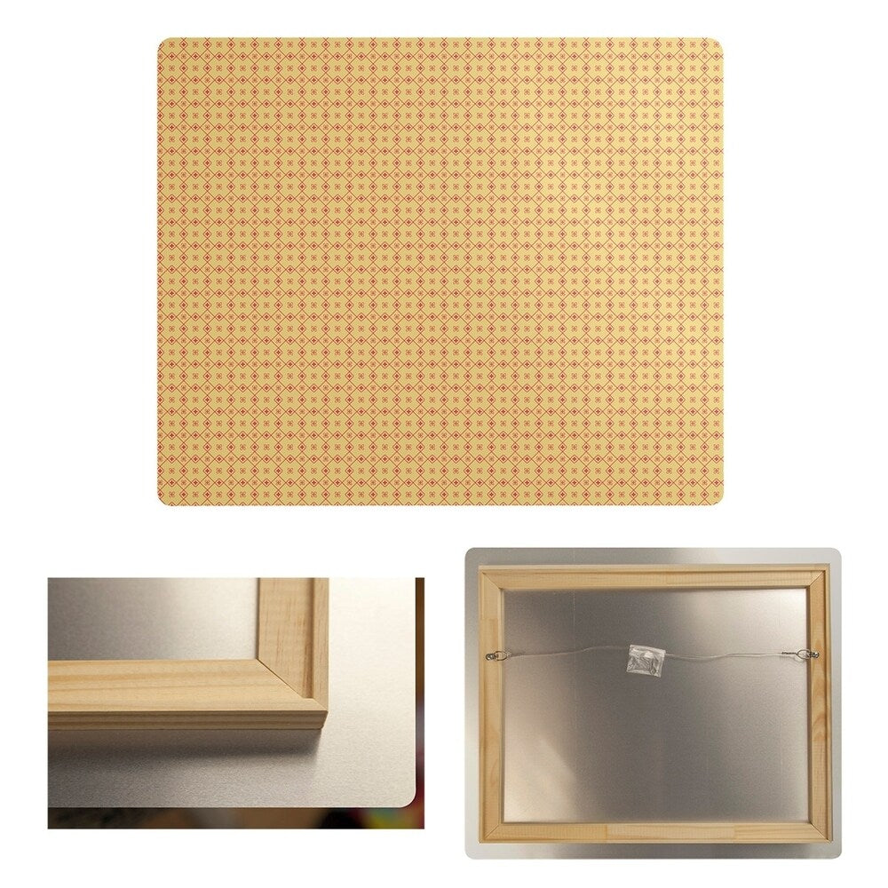 Katelyn Elizabeth Yellow with Red Doily Pattern Metal Print