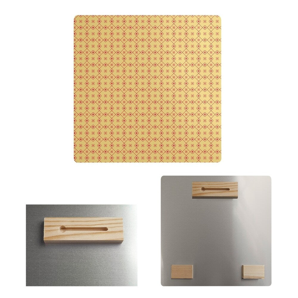Katelyn Elizabeth Yellow with Red Doily Pattern Metal Print